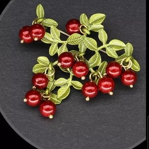 ♥️NWT Red Spring Bloom Brooch Enamel